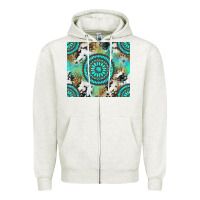 Oatmeal Heather gemstone leopard cowhide Zipper Hoodie - NancyCooperArtShop