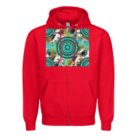 Red gemstone leopard cowhide Zipper Hoodie - NancyCooperArtShop