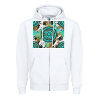 White gemstone leopard cowhide Zipper Hoodie - NancyCooperArtShop