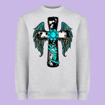 Cross Faith Gemstone Wings Heavyweight Sweatshirt Designed By Ranaportraitstore