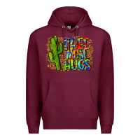 Burgundy free mom hugs Premium Hoodie - LillyAllenDesigns