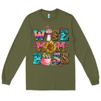Army Green wife mom boss Long Sleeve Tee - AdoDesignShop