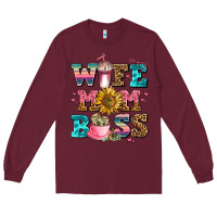 Burgundy wife mom boss Long Sleeve Tee - AdoDesignShop