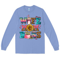 Colony Blue wife mom boss Long Sleeve Tee - AdoDesignShop