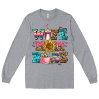 Heather Grey wife mom boss Long Sleeve Tee - AdoDesignShop