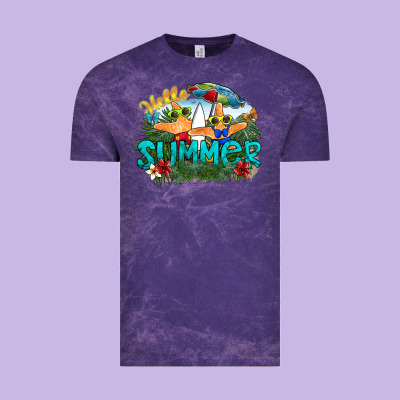 Hello Summer Vintage Tee Designed By Sublimationcraftshop