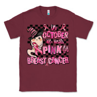 Burgundy in october we wear pink for breast cancer Classic Tee - AdoDesignShop