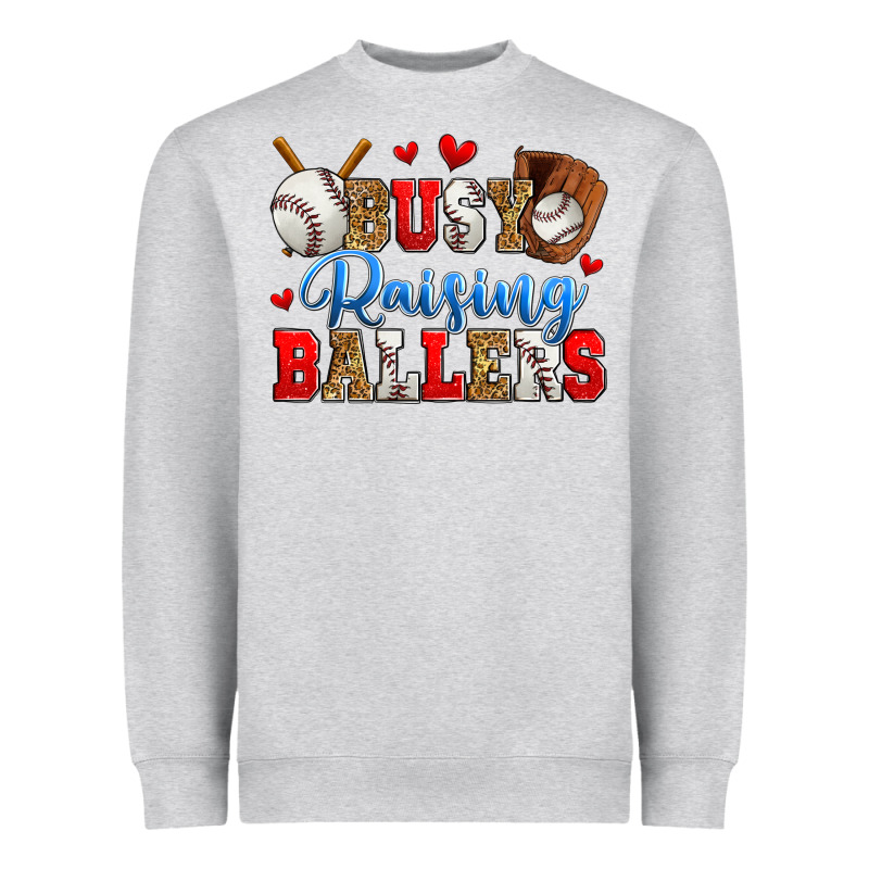 Busy Raising Ballers Baseball Heavyweight Sweatshirt by Zillion Design Studio | Teevron