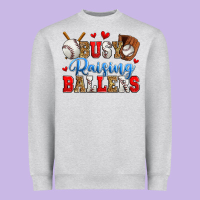 Busy Raising Ballers Baseball Heavyweight Sweatshirt Designed By Zillion Design Studio
