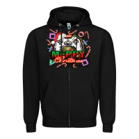Black gamer merry christmas Zipper Hoodie - NancyCooperArtShop