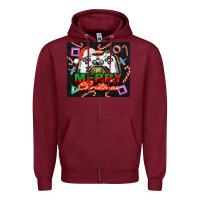 Burgundy gamer merry christmas Zipper Hoodie - NancyCooperArtShop