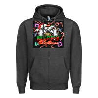 Charcoal Heather gamer merry christmas Zipper Hoodie - NancyCooperArtShop