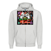 Dove Grey gamer merry christmas Zipper Hoodie - NancyCooperArtShop