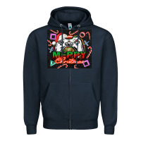 Navy gamer merry christmas Zipper Hoodie - NancyCooperArtShop