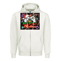 Oatmeal Heather gamer merry christmas Zipper Hoodie - NancyCooperArtShop