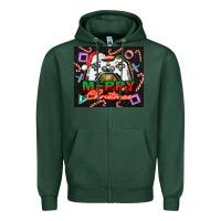 Sports Green gamer merry christmas Zipper Hoodie - NancyCooperArtShop