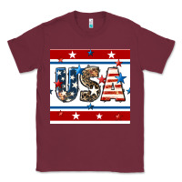 Burgundy 4th of july usa seamless pattern Classic Tee - BundleAndBundleShop