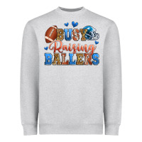 Heather Grey busy raising ballers american football Heavyweight Sweatshirt - Zillion Design Studio