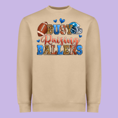 Busy Raising Ballers American Football Heavyweight Sweatshirt Designed By Zillion Design Studio