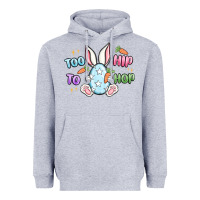 Heather Grey too hip to hop easter Heavyweight Hoodie - MaliasSmallBusiness