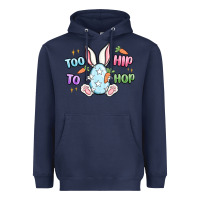 Navy too hip to hop easter Heavyweight Hoodie - MaliasSmallBusiness
