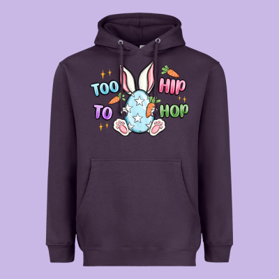 Too Hip To Hop Easter Heavyweight Hoodie Designed By Maliassmallbusiness