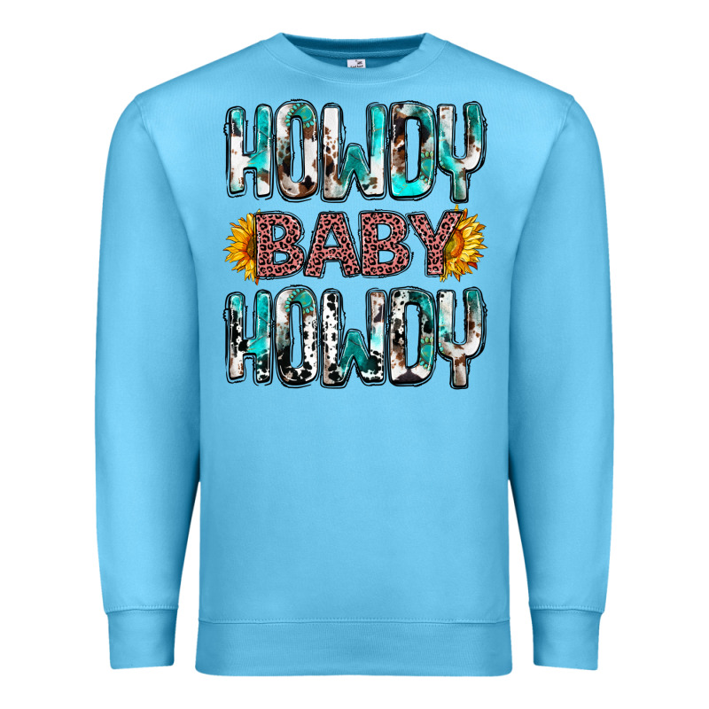 Western Howdy Baby Howdy Premium Sweatshirt by NancyCooperArtShop | Teevron