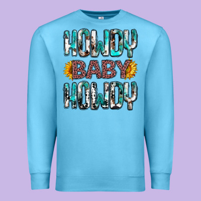 Western Howdy Baby Howdy Premium Sweatshirt Designed By Nancycooperartshop