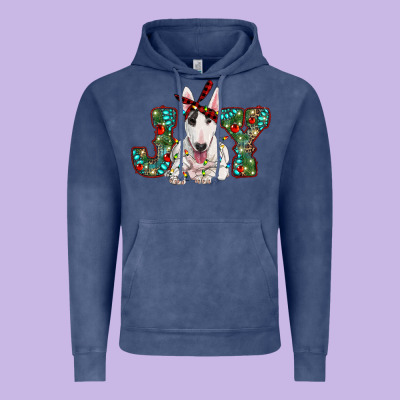 Christmas Joy Bull Terrier Vintage Hoodie Designed By Ranaportraitstore