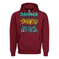 Burgundy get more tattoos Zipper Hoodie - NancyCooperArtShop
