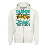 Oatmeal Heather get more tattoos Zipper Hoodie - NancyCooperArtShop