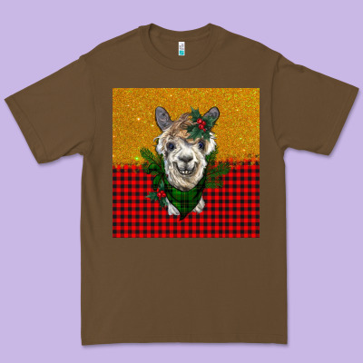 Christmas Alpacas Premium Tee Designed By Barkaloodesign