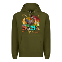 Army Green mama hen Premium Hoodie - LillyAllenDesigns