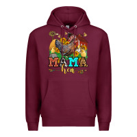 Burgundy mama hen Premium Hoodie - LillyAllenDesigns