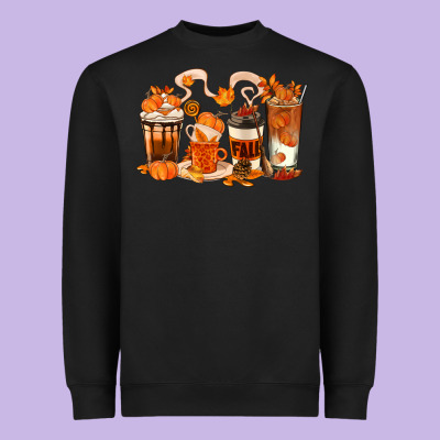 Fall Coffee Cups Heavyweight Sweatshirt Designed By Texasbilliewilder
