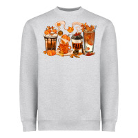 Heather Grey Fall Coffee Cups Heavyweight Sweatshirt - texasbilliewilder