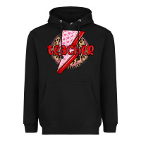 Black teacher lightning bolt valentines day Heavyweight Hoodie - MaliasSmallBusiness