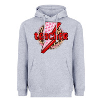 Heather Grey teacher lightning bolt valentines day Heavyweight Hoodie - MaliasSmallBusiness