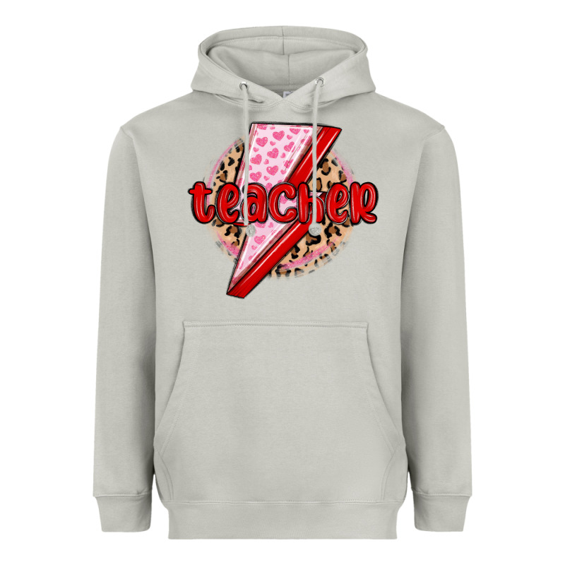 Teacher Lightning Bolt Valentines Day Heavyweight Hoodie by MaliasSmallBusiness | Teevron