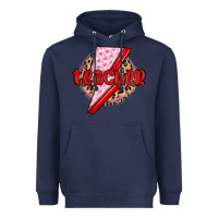 Navy teacher lightning bolt valentines day Heavyweight Hoodie - MaliasSmallBusiness