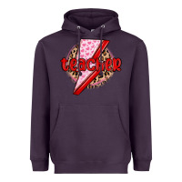 Plum teacher lightning bolt valentines day Heavyweight Hoodie - MaliasSmallBusiness