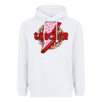 White teacher lightning bolt valentines day Heavyweight Hoodie - MaliasSmallBusiness