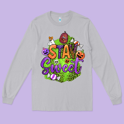 Stay Sweet Halloween Long Sleeve Tee Designed By Bundleandbundleshop