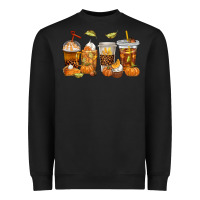 Black Fall Coffee Cups Heavyweight Sweatshirt - texasbilliewilder