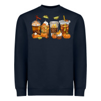 Navy Fall Coffee Cups Heavyweight Sweatshirt - texasbilliewilder