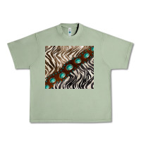 Oil Green zebra gemstone leather Urban Heavy Tee - BarkalooDesign