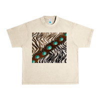 Sandshell zebra gemstone leather Urban Heavy Tee - BarkalooDesign