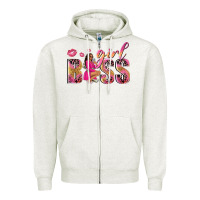 Girl Boss Afro Black Woman Zipper Hoodie | Teevron