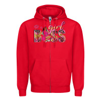 Red girl boss afro black woman Zipper Hoodie - NancyCooperArtShop