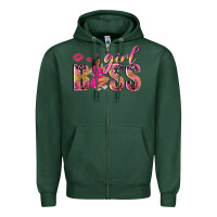 Sports Green girl boss afro black woman Zipper Hoodie - NancyCooperArtShop
